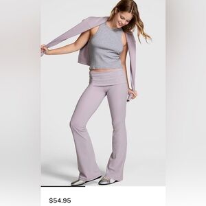 All-Day Cotton Foldover Flare Leggings NWT